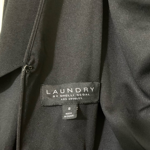 Black WideLeg Jumpsuit LaundrybyShelliSegal One-shoulder Drape PRIORITY SHIPPING - Picture 10 of 10